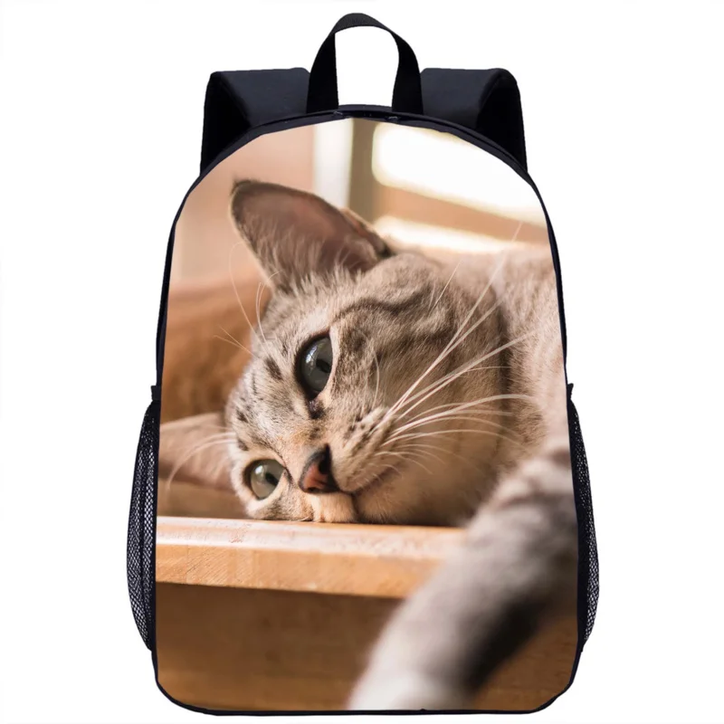 Cute Cat Pet Print Boys Girls Backpack Teenager Children Students School Bag Daily Casual Backpack Woman Man Travel Rucksack