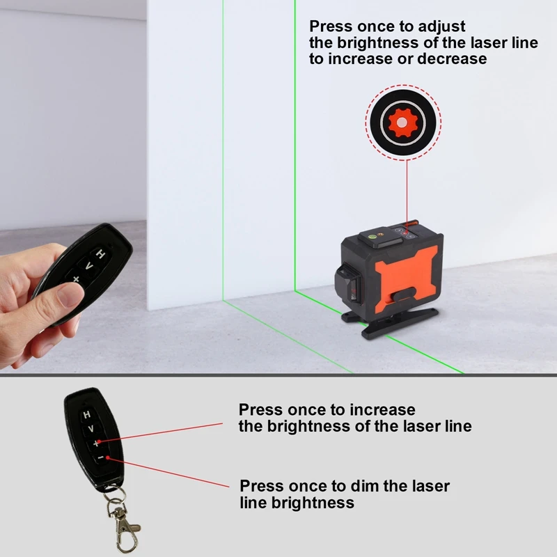 12 Lines 3D 360 Cross Green Lines Laser Level Horizontal Vertical Self-Leveling Measure Laser Beam High-Precision