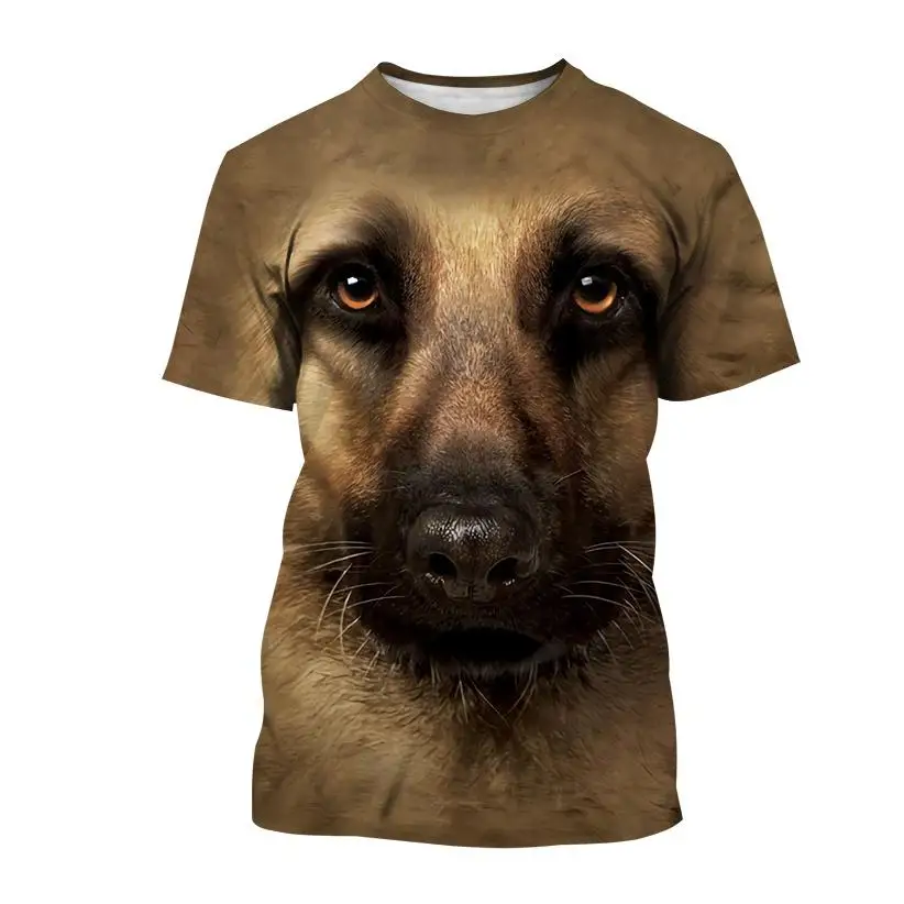 New Cute Pet Dog 3d Printing Round Neck Fashion Men\'s Women\'s Children\'s Cool Fun T-shirt Breathable Light Summer Sports Top