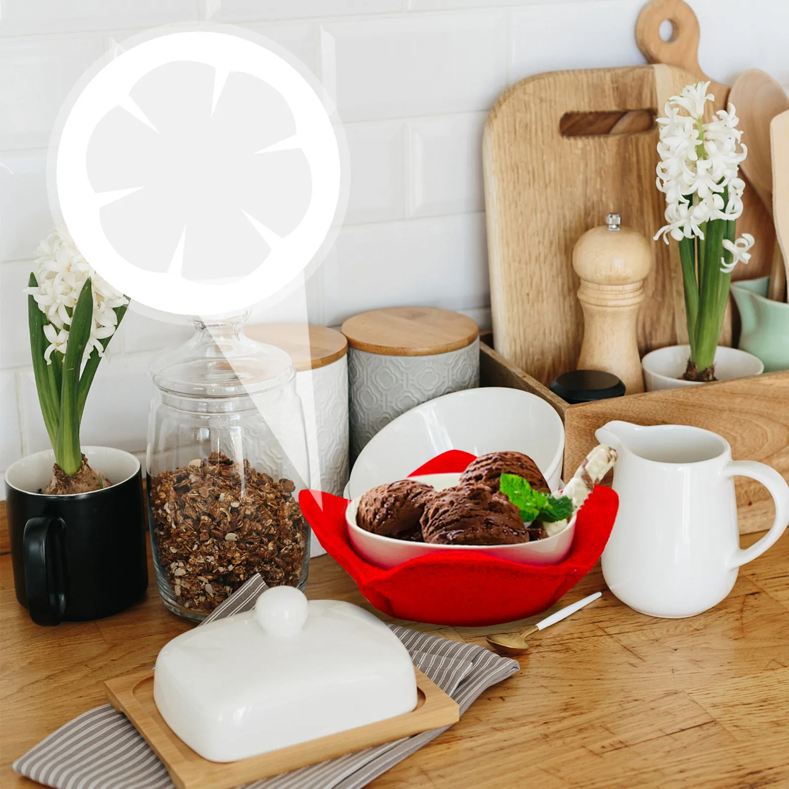 2Pcs Craft Quilting Template Flower Edge Pattern Bowl Cozy Stencil Sewing Ruler Folded Thick Material DIY Hot Cold Food view 3