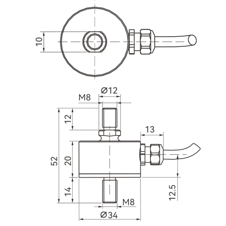 Load Cell Tension Compression Weight Sensor Force Transducer IP67 High Precision 5kg to 500kg