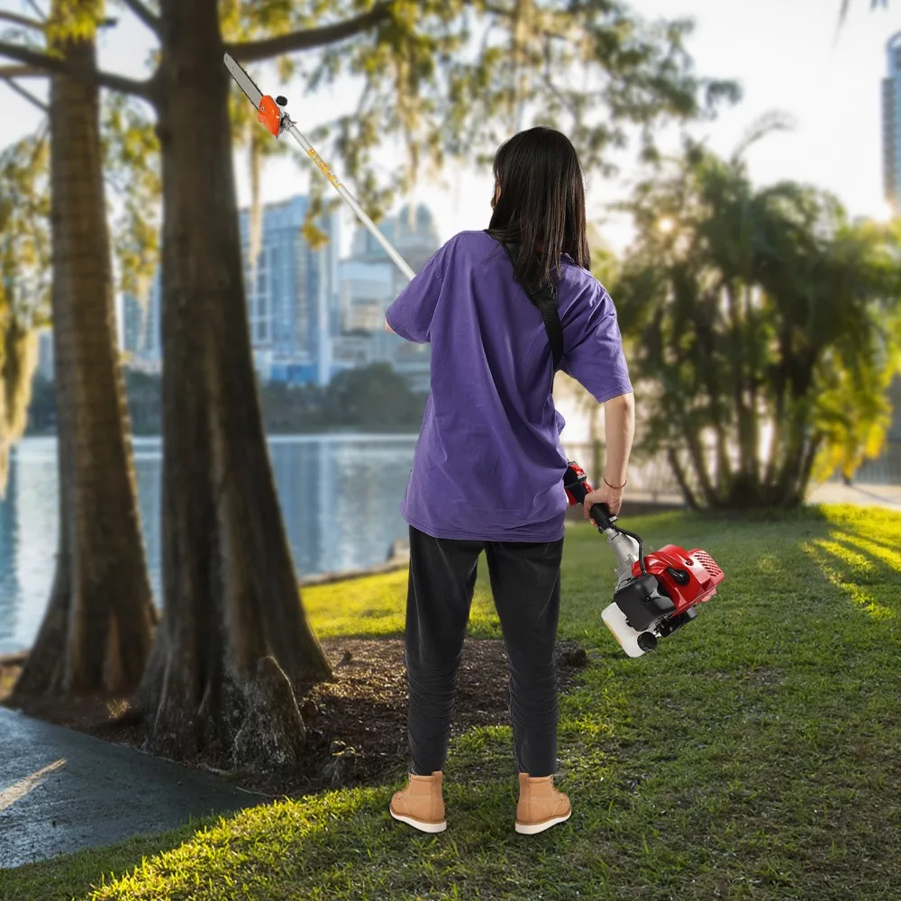 Serra de poste de gás de 2 tempos 42,7CC, poderosa motosserra podadora com pólo extensível de longo alcance, cortador de casquilha