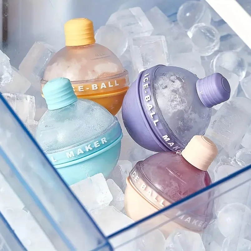 Silicone Ice Ball Maker Hockey Mold Round Reusable Cube Ball Mold Whiskey Cocktail Ice Maker DIY 2026 New Round Ice Ball Maker