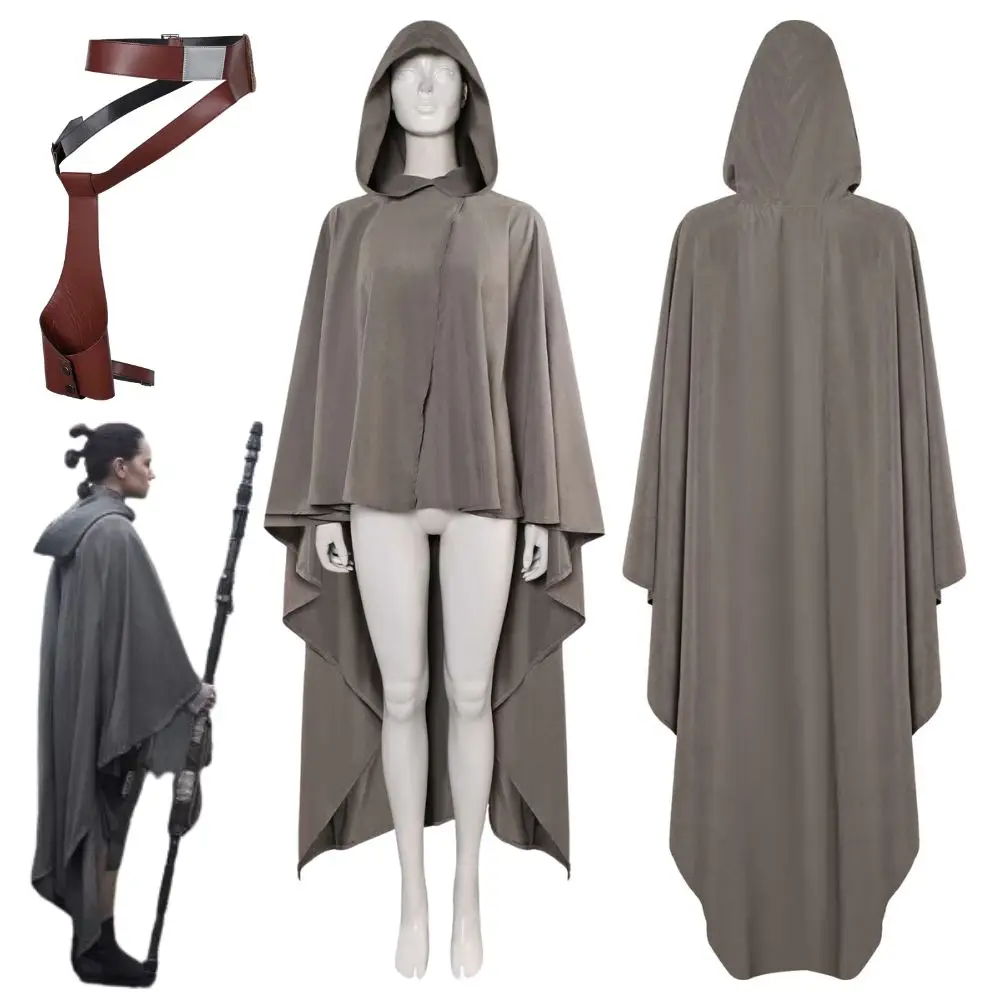

Костюм для косплея из фильма «Космическая битва Рей», плащ с капюшоном, пояс для женщин и девочек, наряды для ролевых игр, карнавальный костюм на Хэллоуин