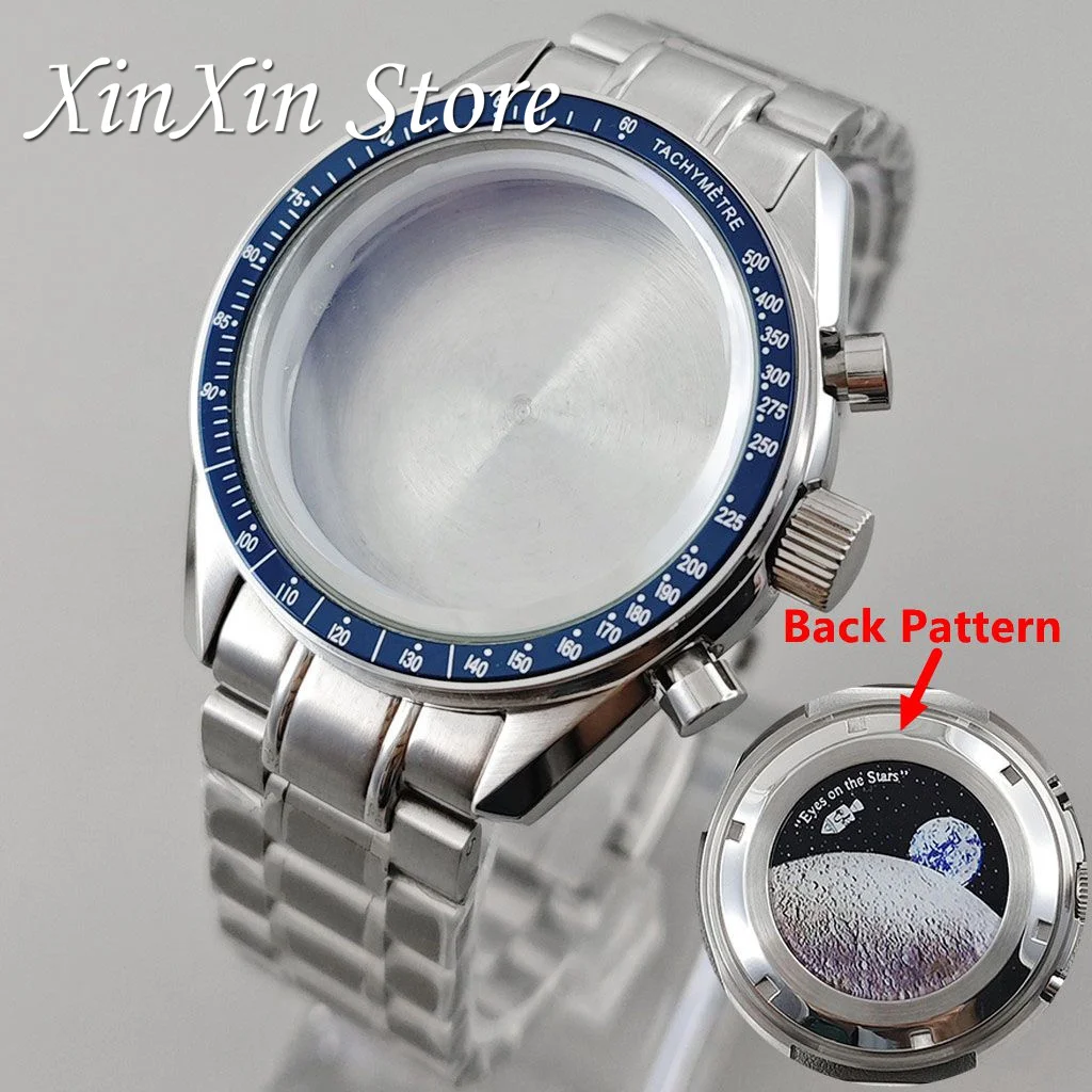 Multifunctional 39.7mm Speedmaster Case Suitable for Omga VK64 VK63 Quartz Movement Fits 20mm Steel Band Case for 32.5mm Dial