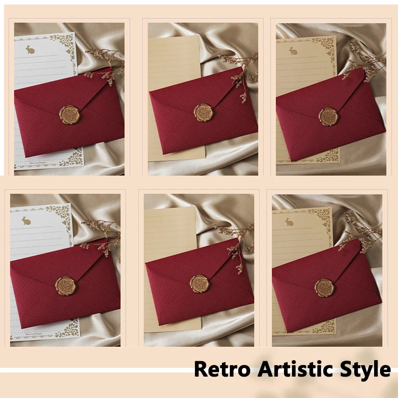 6/1pcs  Paper Envelopes for Business Birthday Vintage Cash Envelope Budget vintage Paper Card Storage Bags Stationery