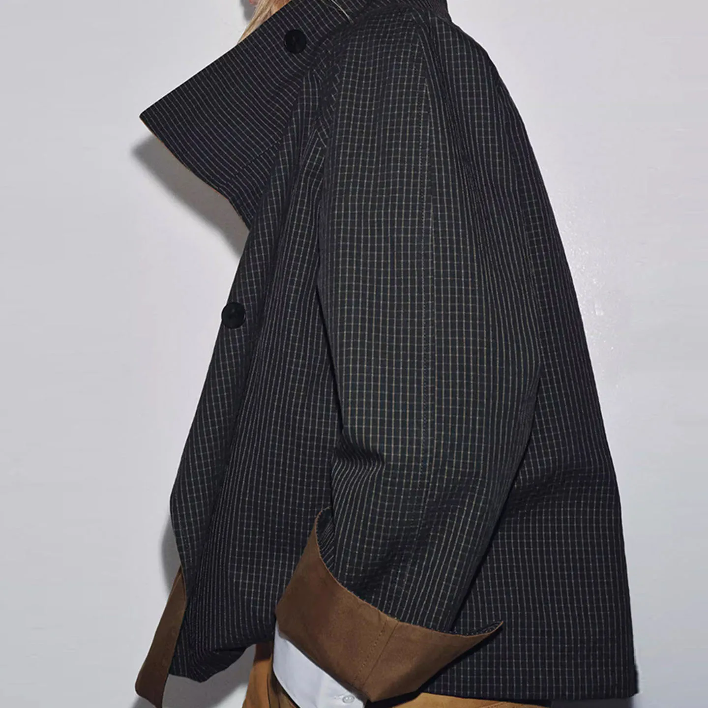 Z Women's Double-Sided Wear Loose ort Coat 2025 New Faion Personalized Windbreaker Sli European Sle Striped Pa...