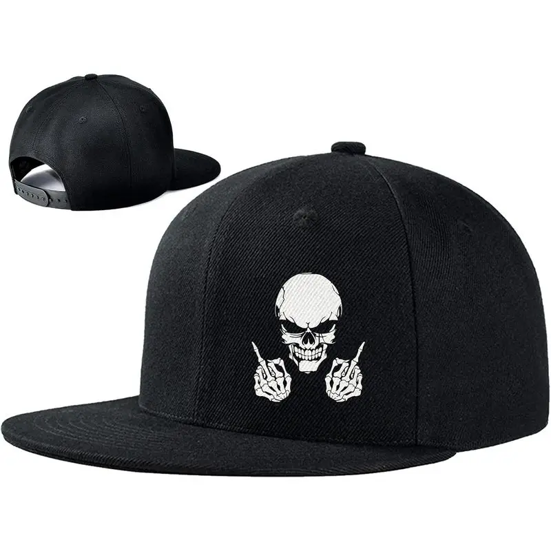 Snapback hat for Men Flat Bill Hats for Men Fitted Hats for Mens Adjustable Snap Pack Black Baseball Cap