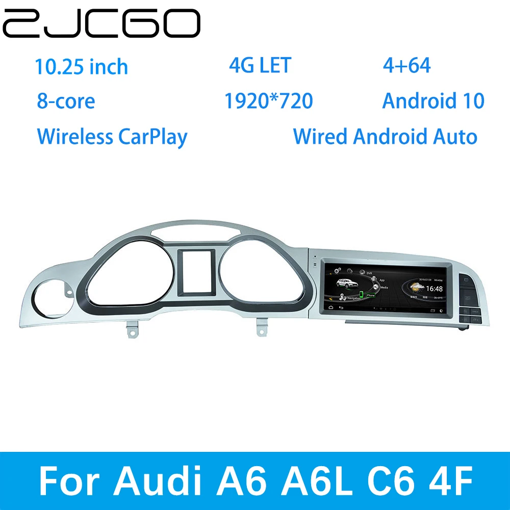 

ZJCGO Car Multimedia Player Stereo GPS DVD Radio Navigation Android Screen MMI MIB System for Audi A6 A6L C6 4F 2004~2011