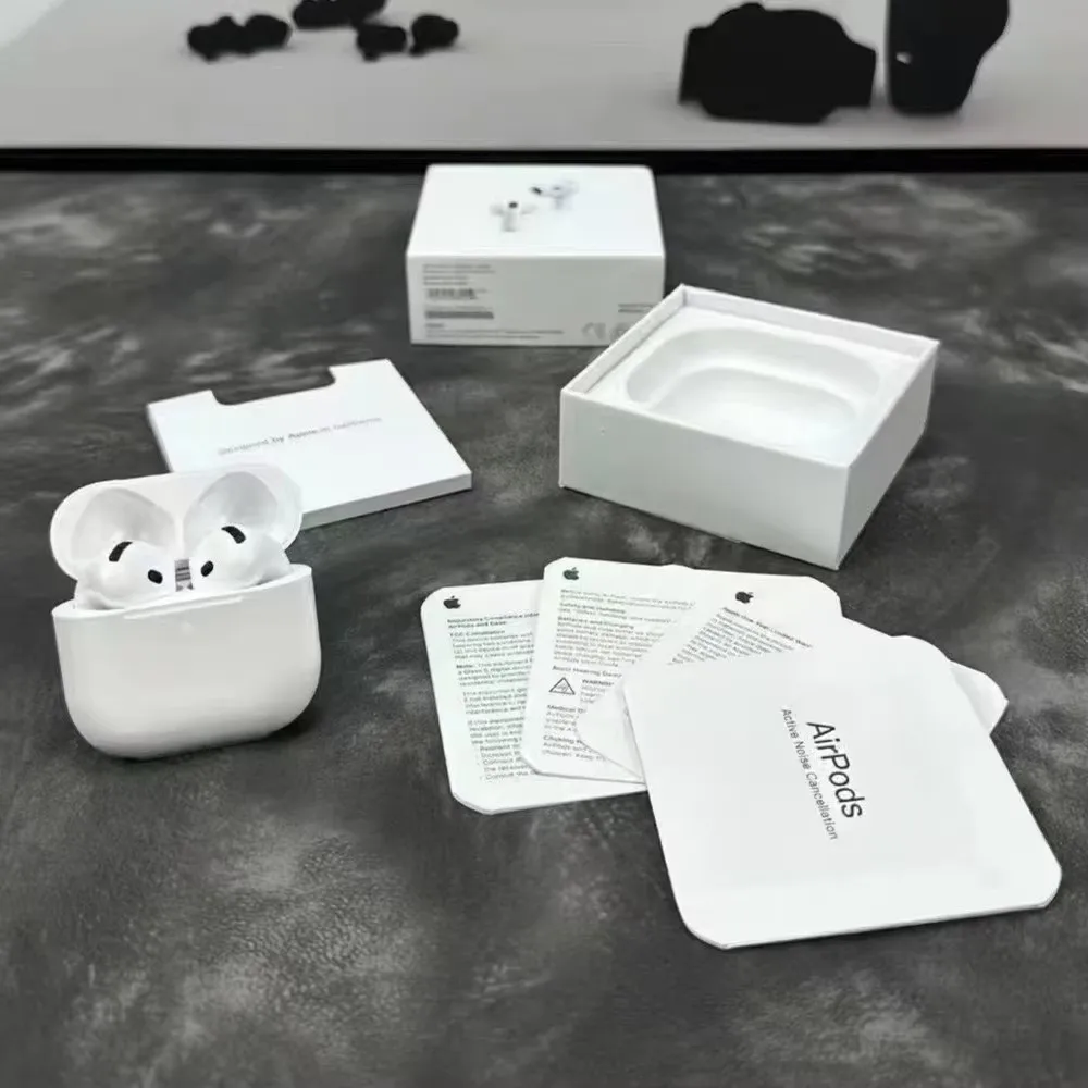 AirPods Pro 2 3 4 سماعة لاسلكية تعمل بالبلوتوث سماعات أذن نشطة إلغاء الضوضاء شفافة الصوت المكاني USB-C علبة شحن لابل