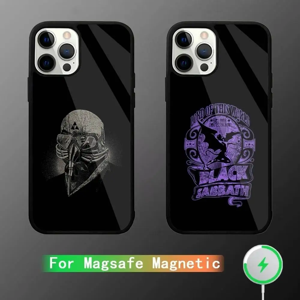 

B- Black S-Sabbath Phone Case For iPhone 17,16,15,14,13,12,11,Pro,Max,Plus,Mini,SE4,E Magnetic Magsafe Wireless Charging