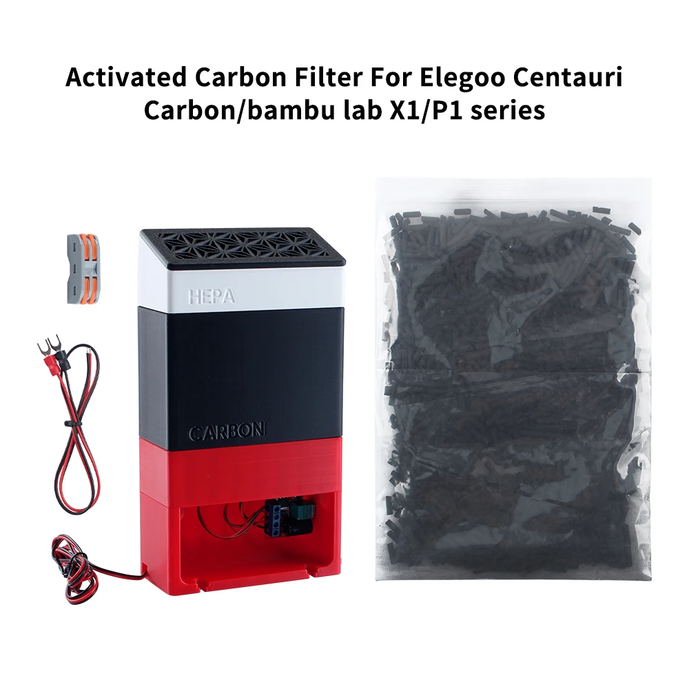 Upgraded Activated Carbon Filter For Elegoo Centauri Carbon/Bambu Lab X1/Pl  Series    Easy To Install  For 3D Printer Parts