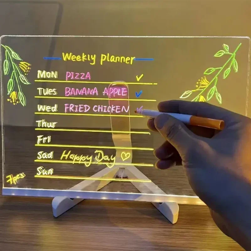 لوح رسم للأطفال من Magic Glow، لوح رسم قابل لإعادة الاستخدام، لوح LCD قابل للمسح، لوحة خربش مضيئة، لوحة قائمة لعبة تعليمية ممتعة #4