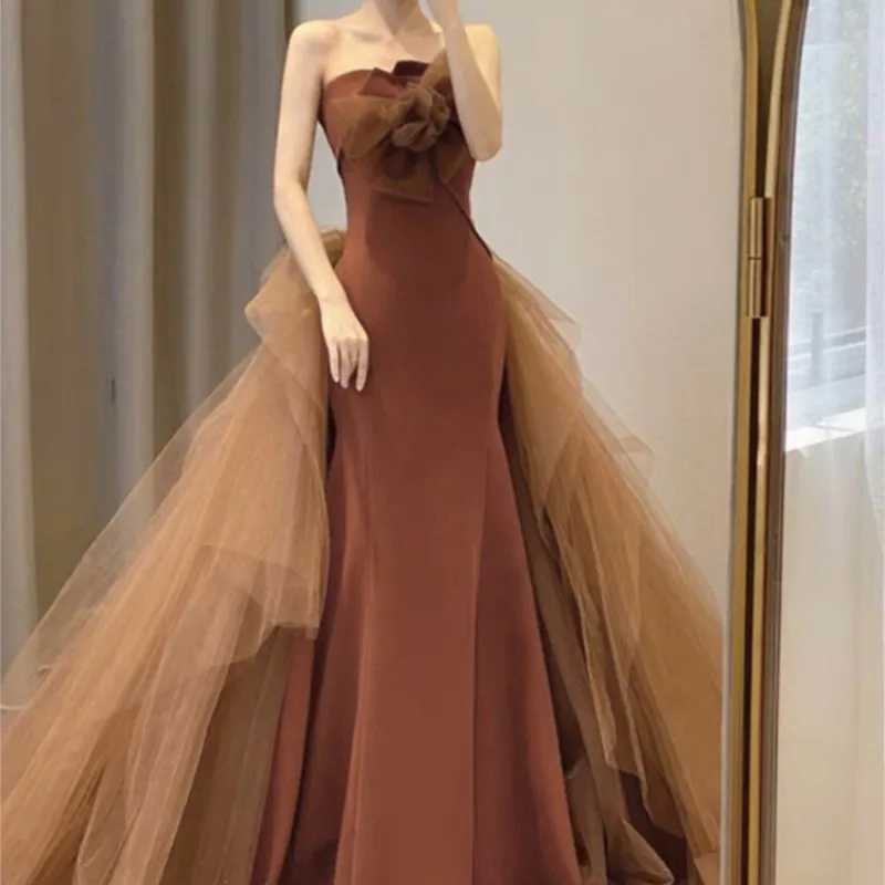 Banquet Evening Dress New Light Luxury Minority Engagement Wedding Toast Fishtail