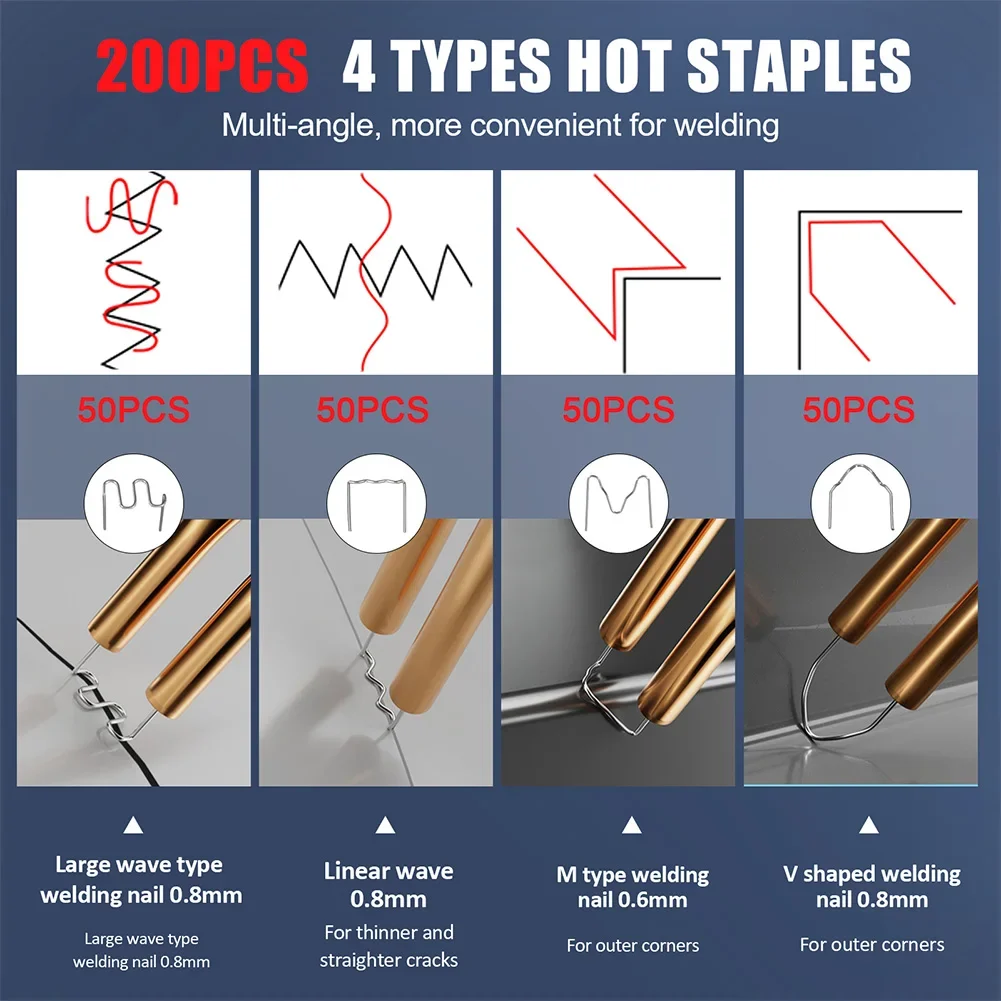 300/100 واط ماكينة لحام البلاستك 400/200 قطعة الساخن دباسة البلاستيك لحام بندقية الحرارة بندقية طقم لحام البلاستيك مصدات طقم تصليح