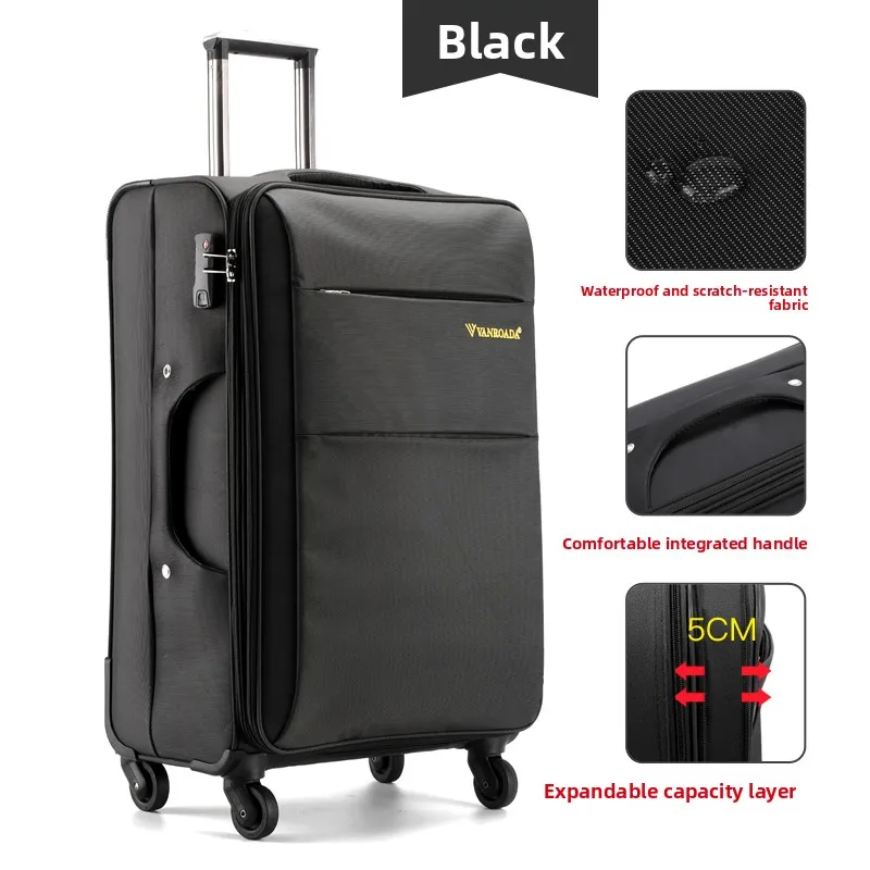 Ox Fabric Lage Small 20 Inch Carry-On Suitcase with Combination Lo And Four-Way Rotating Wheels for Travel