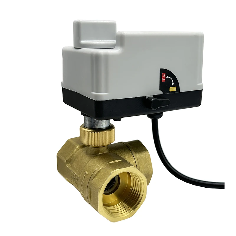 1/2\'\' 3/4\'\' 1\'\' 3 Way Brass Motorized Ball Valve With Manual Switch 220V 12V 24V Electric Ball valve Three-wire Two Control