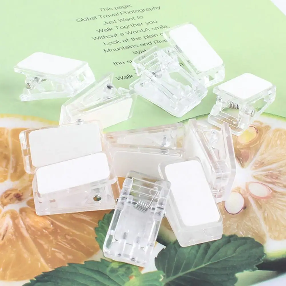 

Self-adhesive Clips Small Clips Compact Versatile Self-adhesive Wall Clips 50pcs Transparent Mini Document Paper Clips for Easy