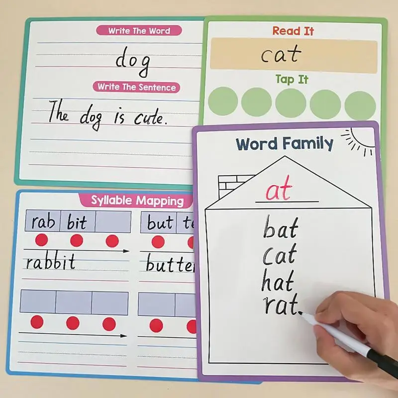 Dry Erasable Phonics Boards Kid's Phonics Practice Board Learning Tool With Rich Content For Preschool Home Kindergarten