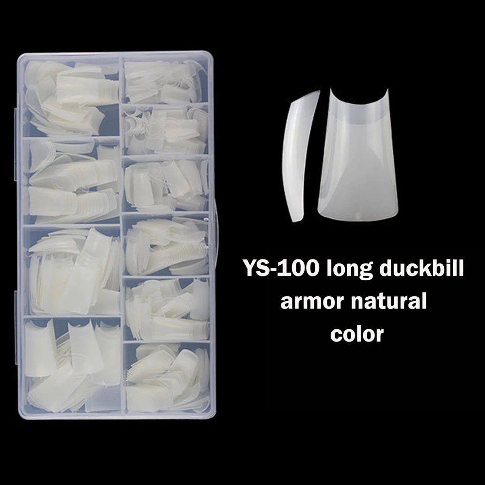 500 Pieces Clear/Natural Duckbills Nail Tips Wearable Soft Manicure Chips for DIY Nail Art Press On Nails