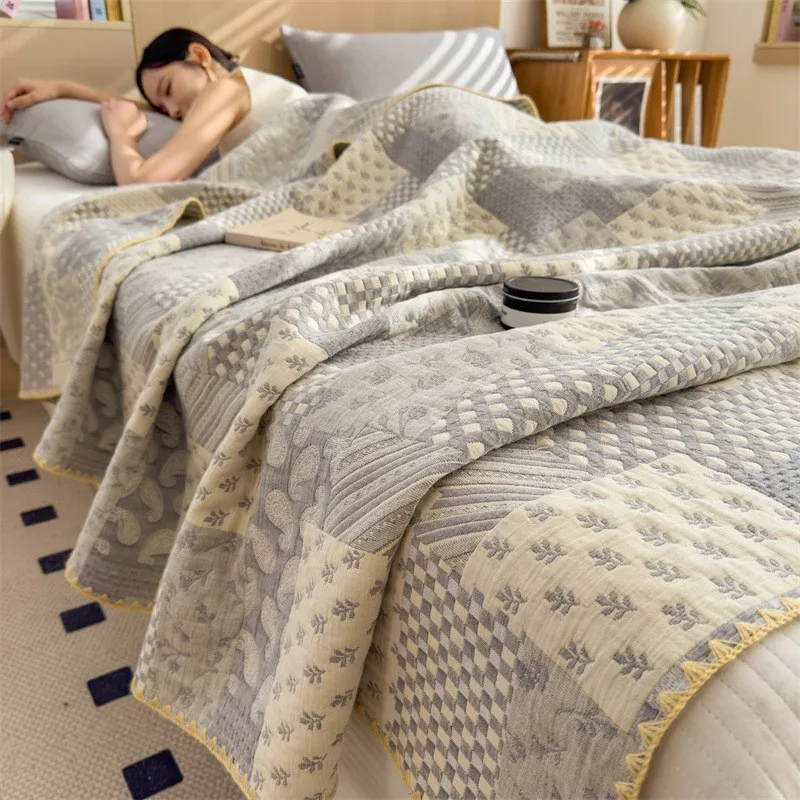 

Cotton Three-Layer Gauze Multi-Functional Towel Quilt Pure Cotton Blanket Office Lunch Break Blanket