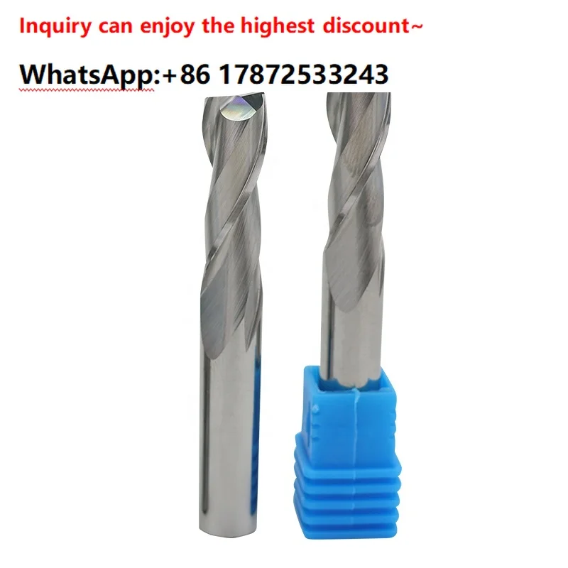 Hard alloy 2-edge spiral end milling cutter, used for woodworking tool milling cutter set