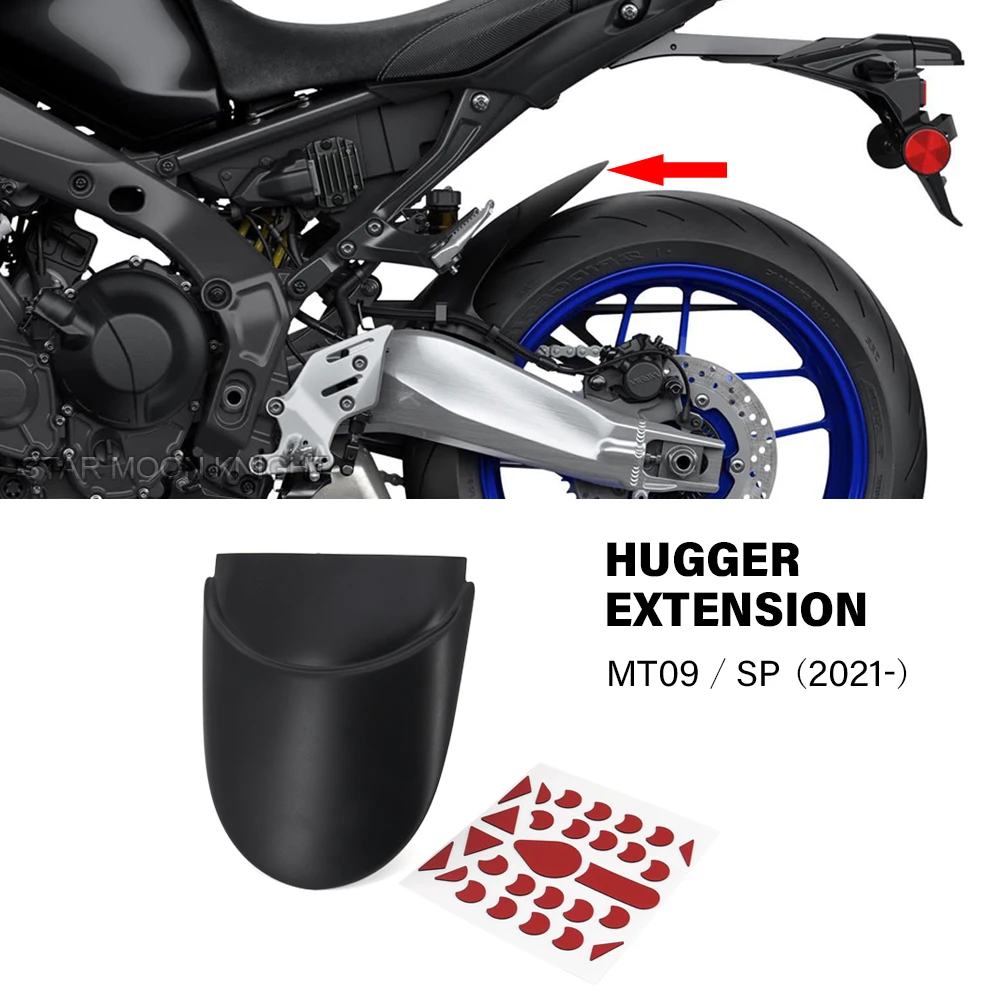 

Motorcycle Rear Fender Mudguard Extender For Yamaha MT-09 MT 09 SP MT09 2021 2022 - Accessories Hugger Extension