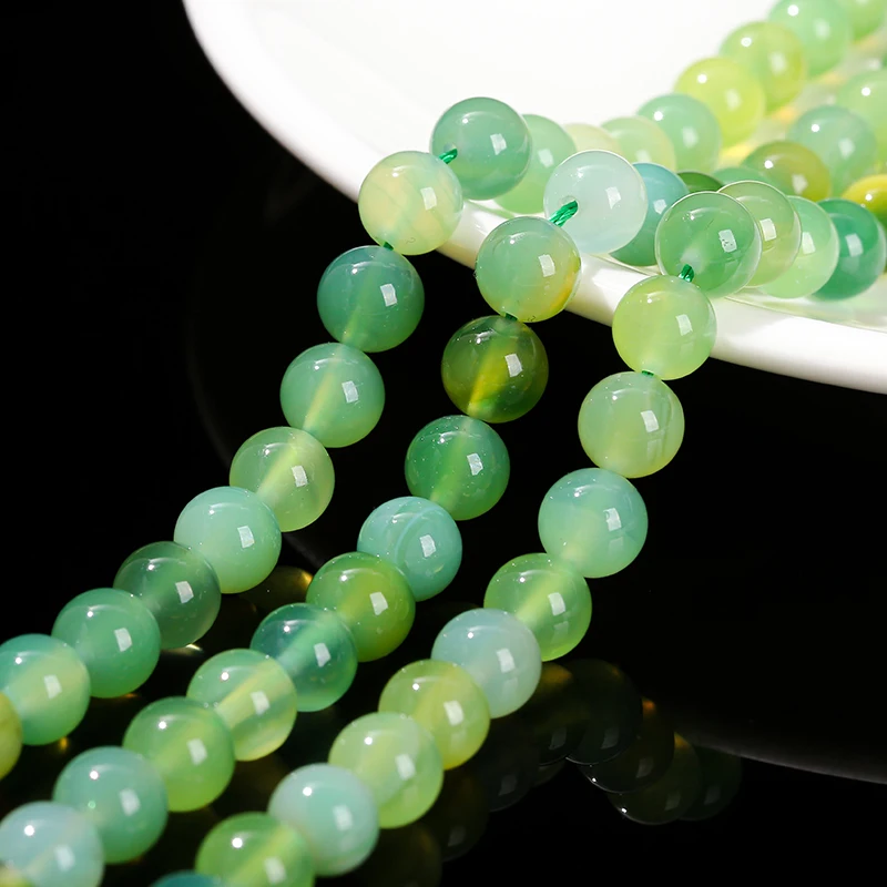 6 8 10mm Dyed Grape Color Agate Bead Polished Yellow Green Loose Spacer Bead For Jewelry Making Diy Necklace Bracelet Accessory