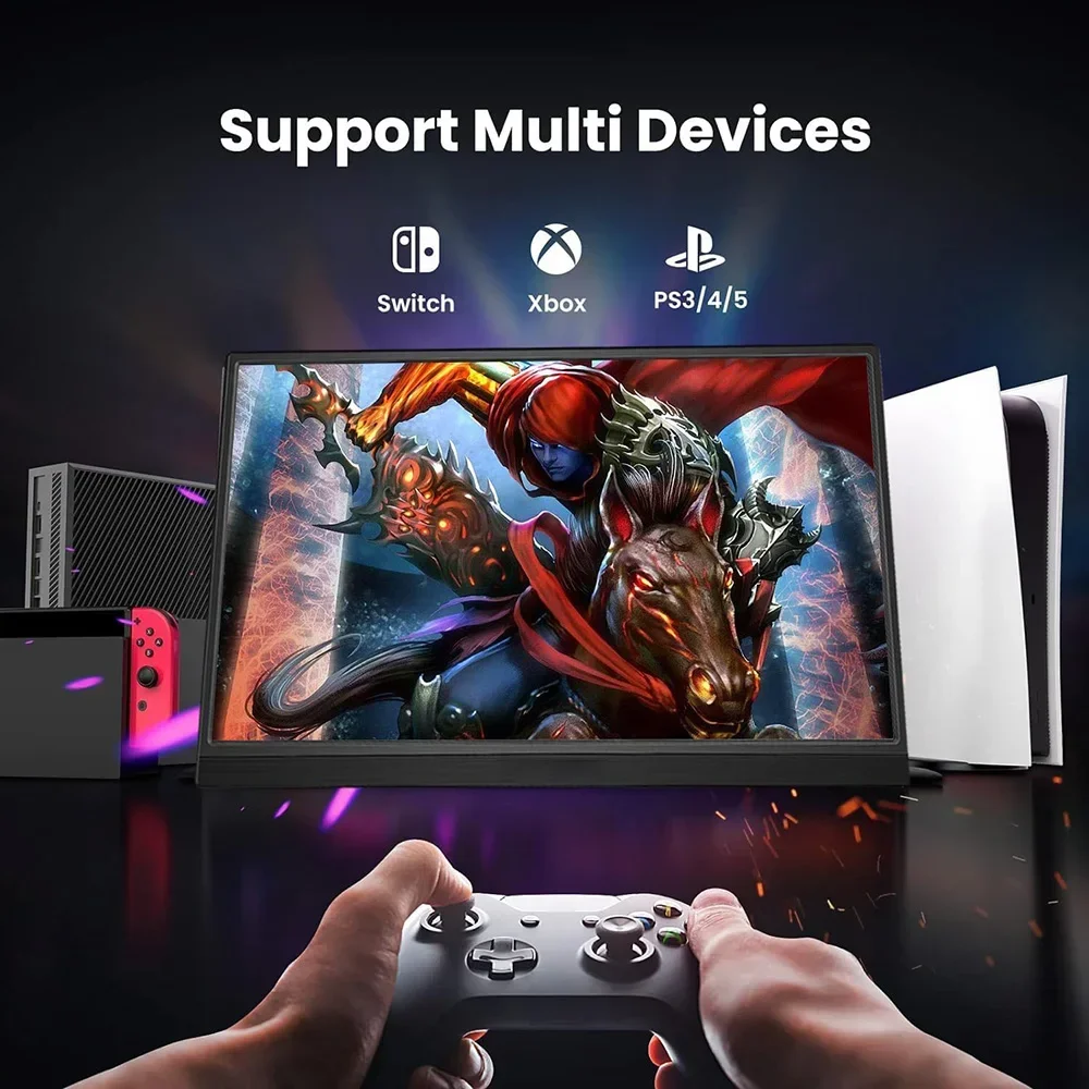 15,6/18,5'' Tragbarer Monitor 1080P HDR 16:9 Computer-Gaming-Display 100 Hz 100 % sRGB IPS für Mac Laptop PC Switch Xbox PS4/5 Xbox