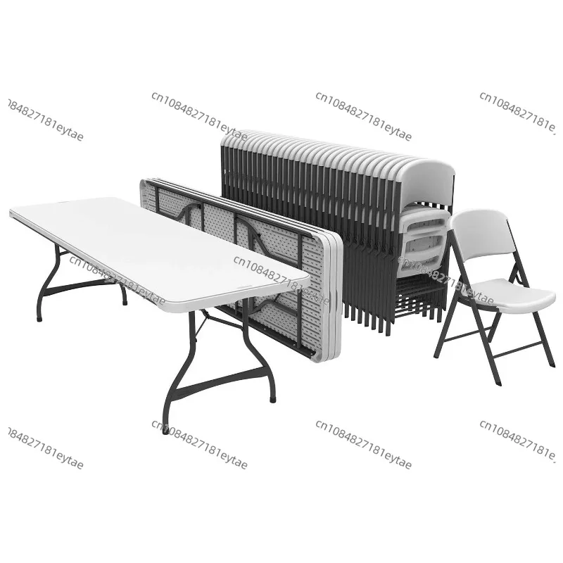 High quality 6-8 person garden party 6ft plastic white folding table and chair set