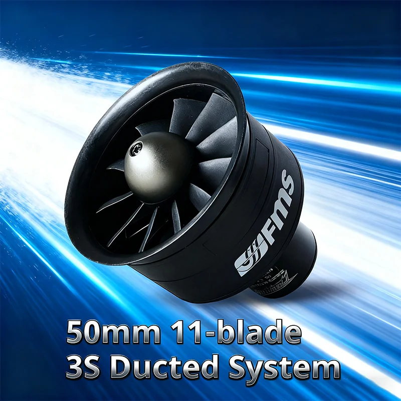 FMS Model Ducted Aircraft Accessories 50mm 11 Leaf Plastic Ducted Power Set Brushless Motor KV5400 3S Version Model Aircraft