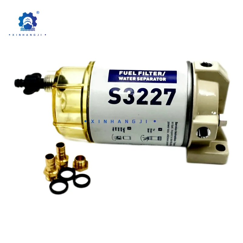 S3227 Fuel Filter Water Separator Assembly For Mercury Suzuk Outboard Engine with Clear Bowl Base Filter Element