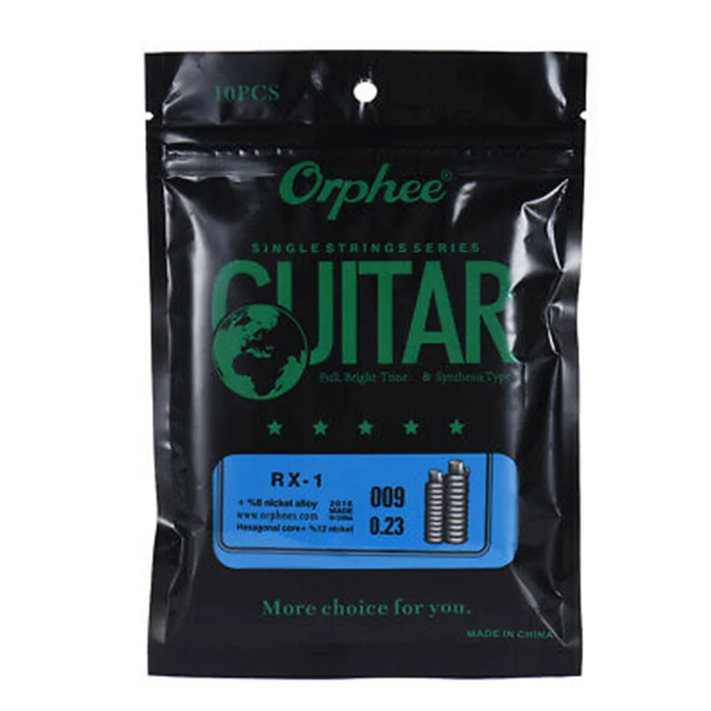 

10PCS Orphee Single Strings For Electric Guitar 1st E-String(.009) Replacement High-carbon Steel String Guitar Parts