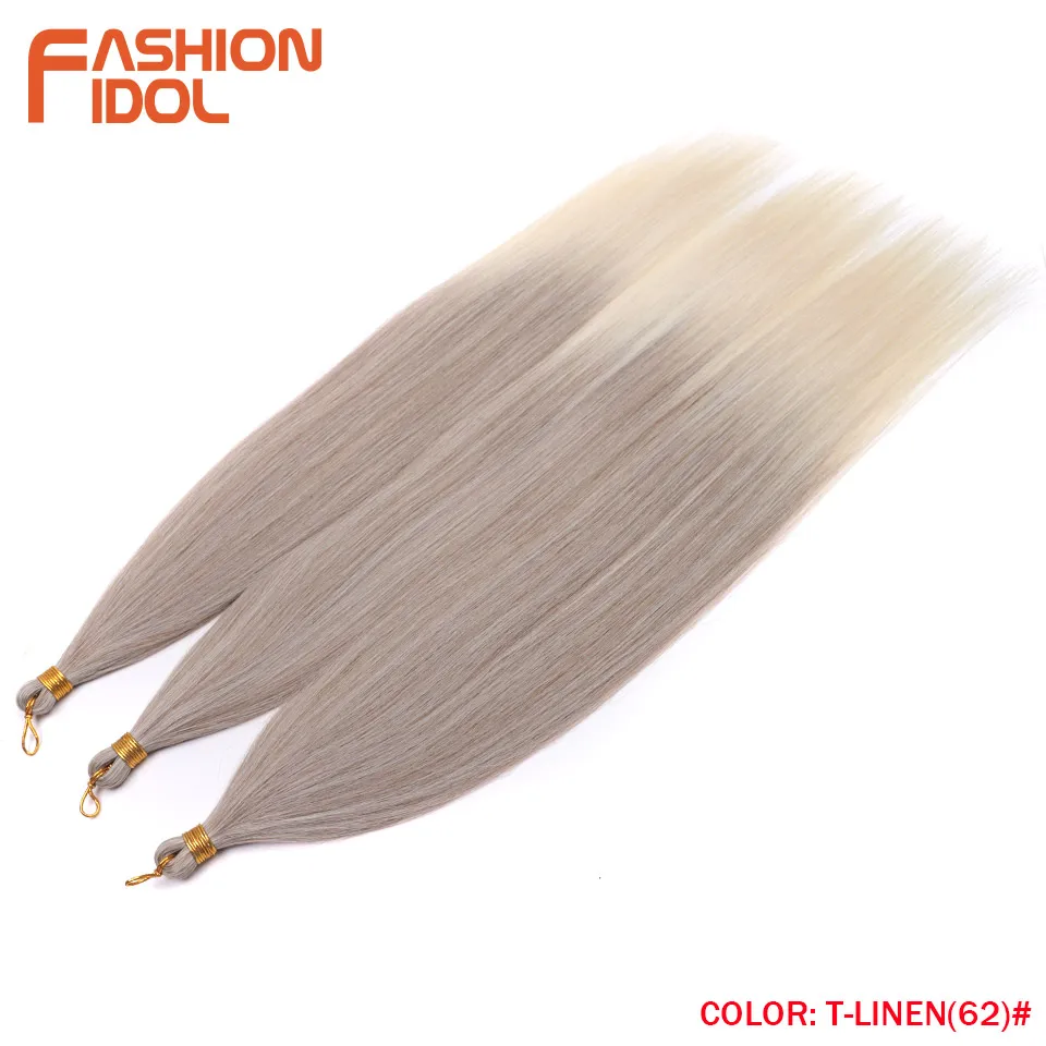 Ariel glattes Haar Bündel häkeln Zöpfe Haar synthetische 28 Zoll 3 Stück Flechten Haar Ombre blonde Yaki häkeln Haar verlängerungen – Detail 16