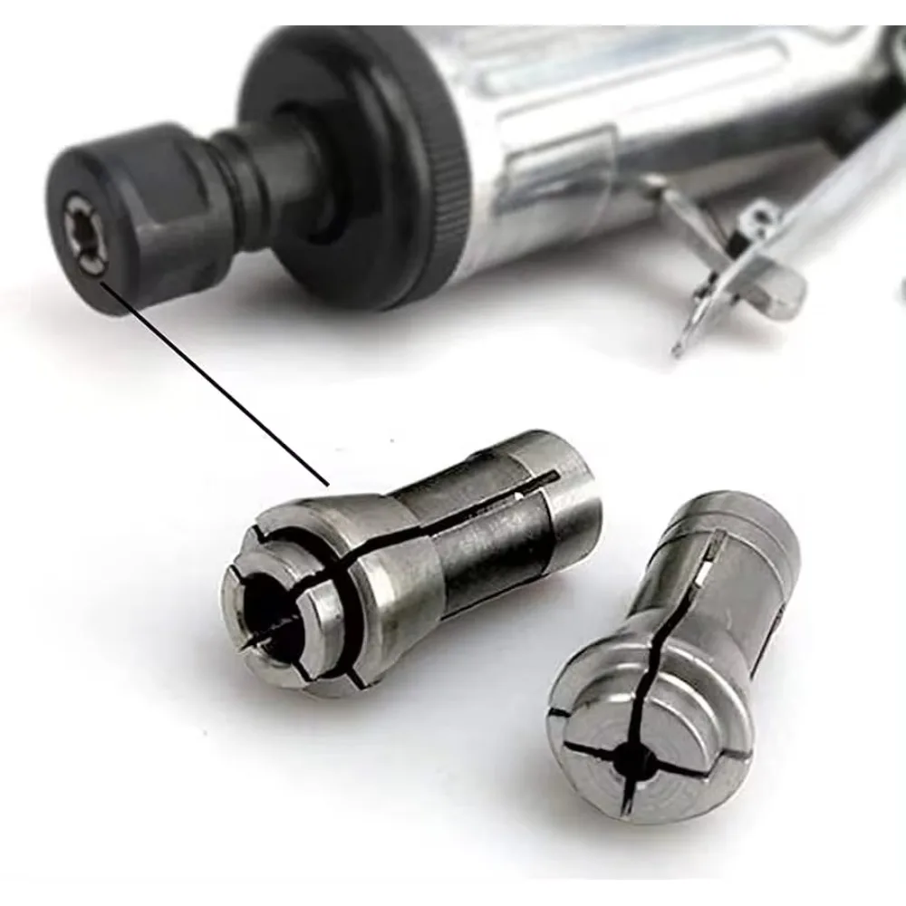 2 Pieces Die Grinder Collet Grinding Machine Clamping Collet 3mm and 6mm Collet Adapter Suitable for Pneumatic Grinders