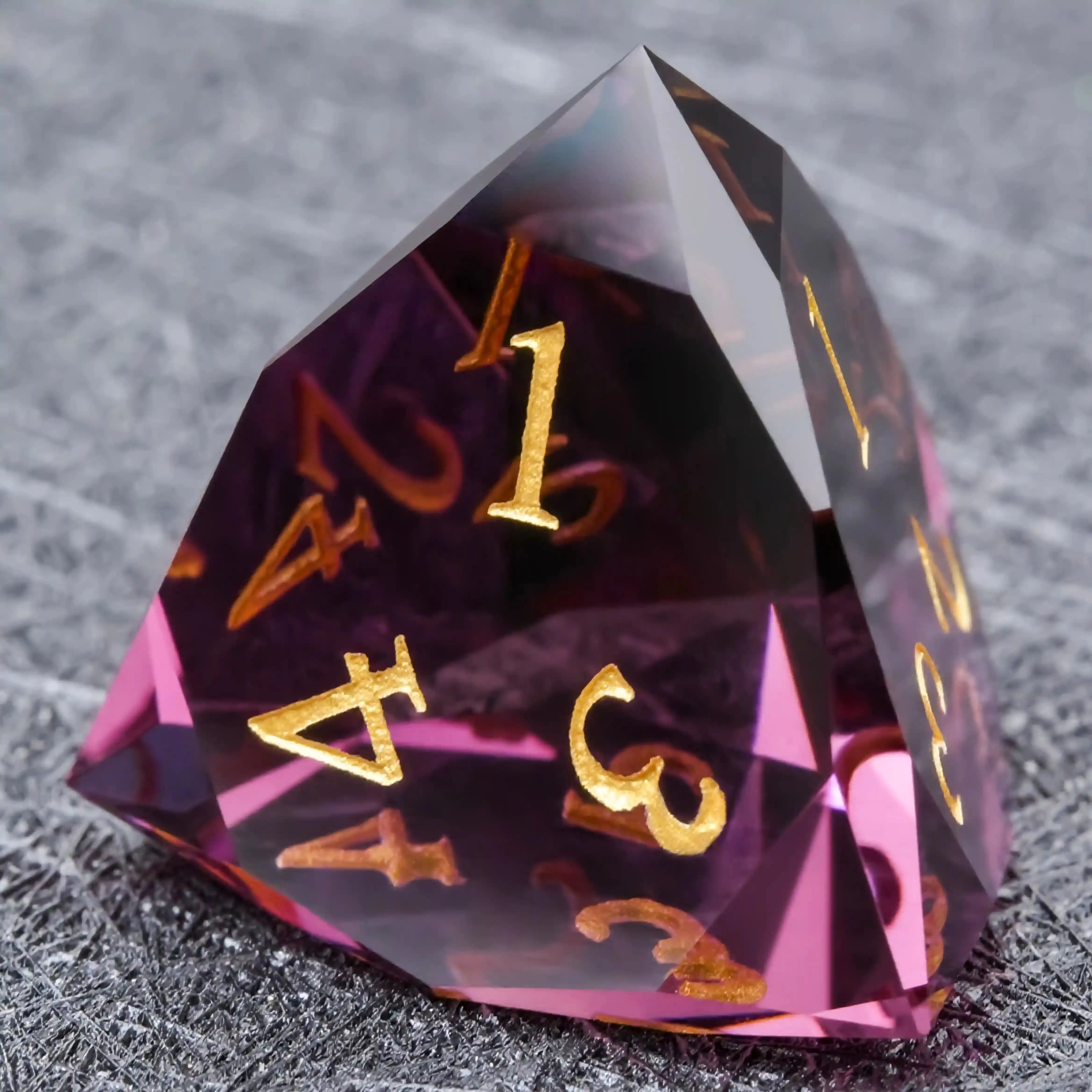 

1-7pcs Purple Red Glass Gemstone DND Dice Set Multi-sided Polyhedral Dice Gold Word Dice for D&D Game COC Role Playing RPG Table