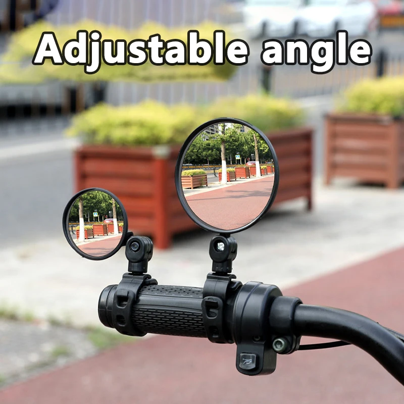 Universal Bicycle Rearview Mirror Round Oval Shape Adjustable Rotate Wide-Angle Cycle Handlebar Rearview For MTB Road Bike