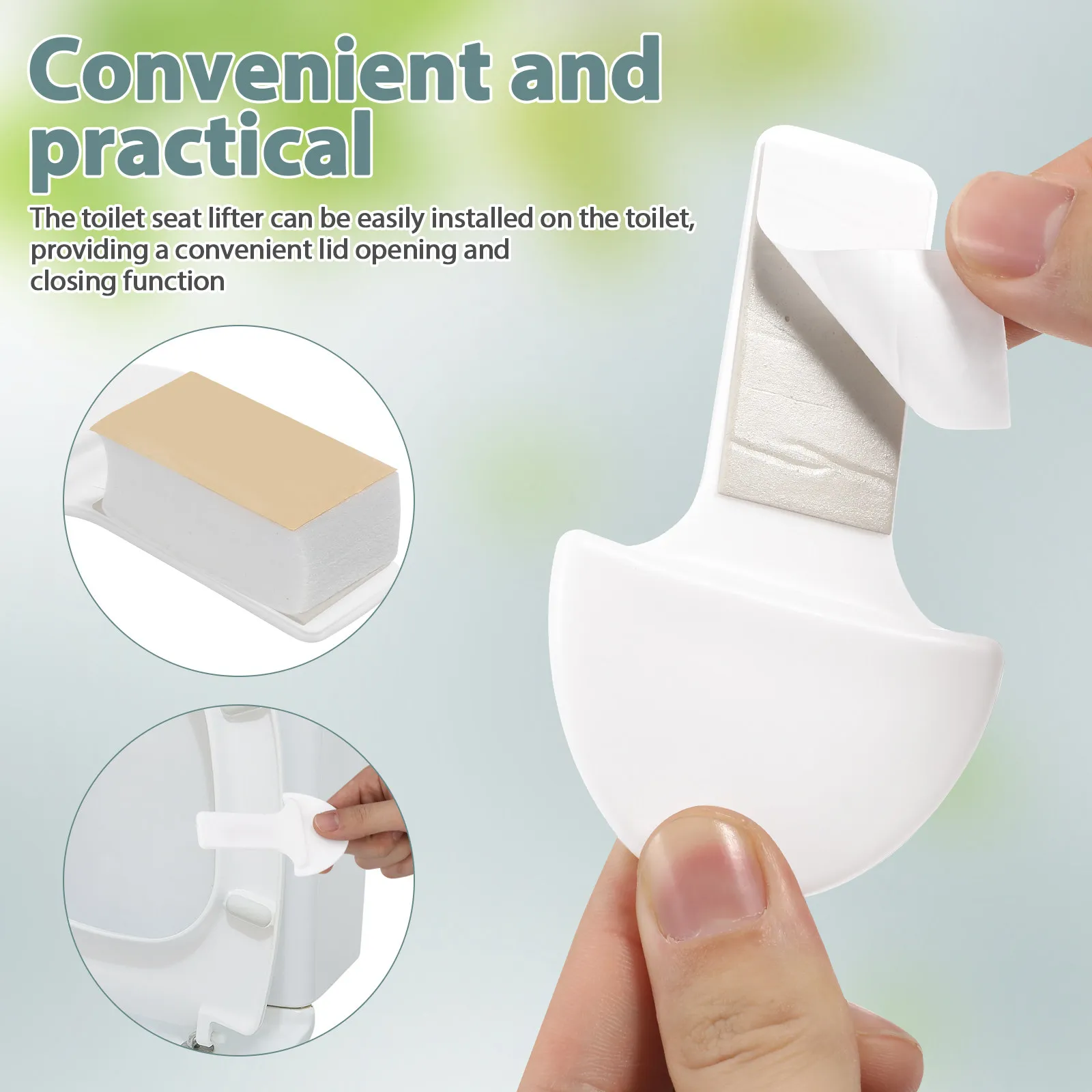 2Pcs Toilet Lid Lifter Tab Replacement For For Bathroom For Men Seat Handle Adhesive Riser Tool Parts Clean Use