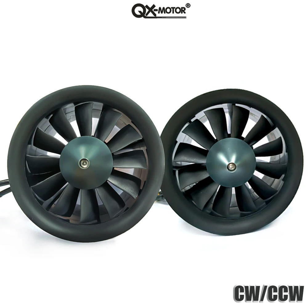 80 مللي متر EDF QF3538 QF3748 12 شفرات مروحة أنبوبية CW CCW مع محرك بدون فرشاة QX-MOTOR لأجزاء طائرة هليكوبتر متعددة الدوار RC