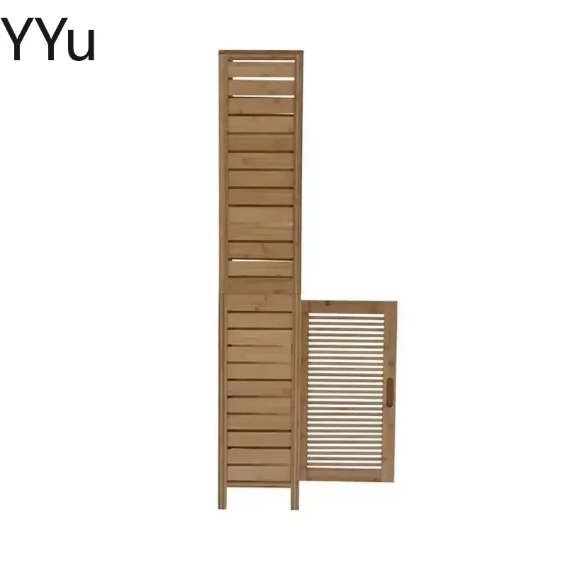 for Modern 6 Tier Bamboo Storage Rack Multi-functional Shelf Unit with Bottom Door Cabinet Home Organizer Furniture