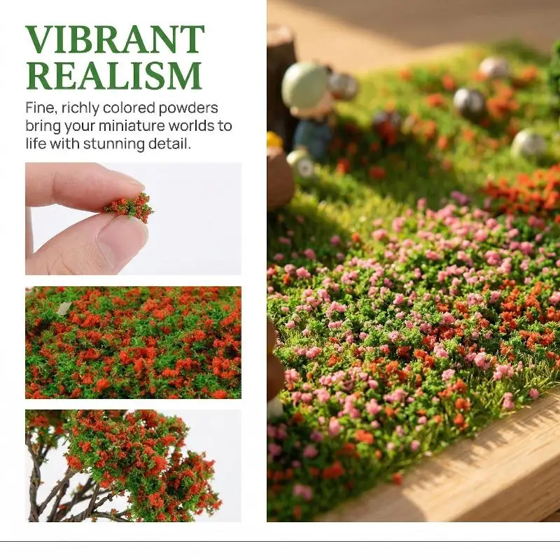 

60 г реалистичного статичного травяного порошка для моделирования, материал для флокирования для песочниц, диорам, архитектурных моделей, железнодорожных макетов, ландшафтного дизайна