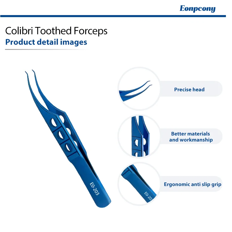 Titanium Alloy Colibri Toothed Forceps Precision Ophthalmic Surgical Tweezers Autoclave Sterilizable Eye Micro Operation Forceps