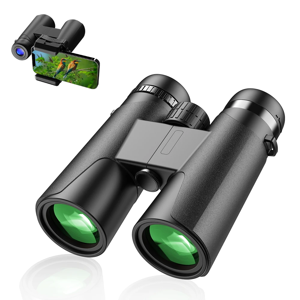 

Powerful Binoculars 10X42 Roof Telescope With Universal Phone Adapter Quick Focus Compact Binocular For Hunting Camping