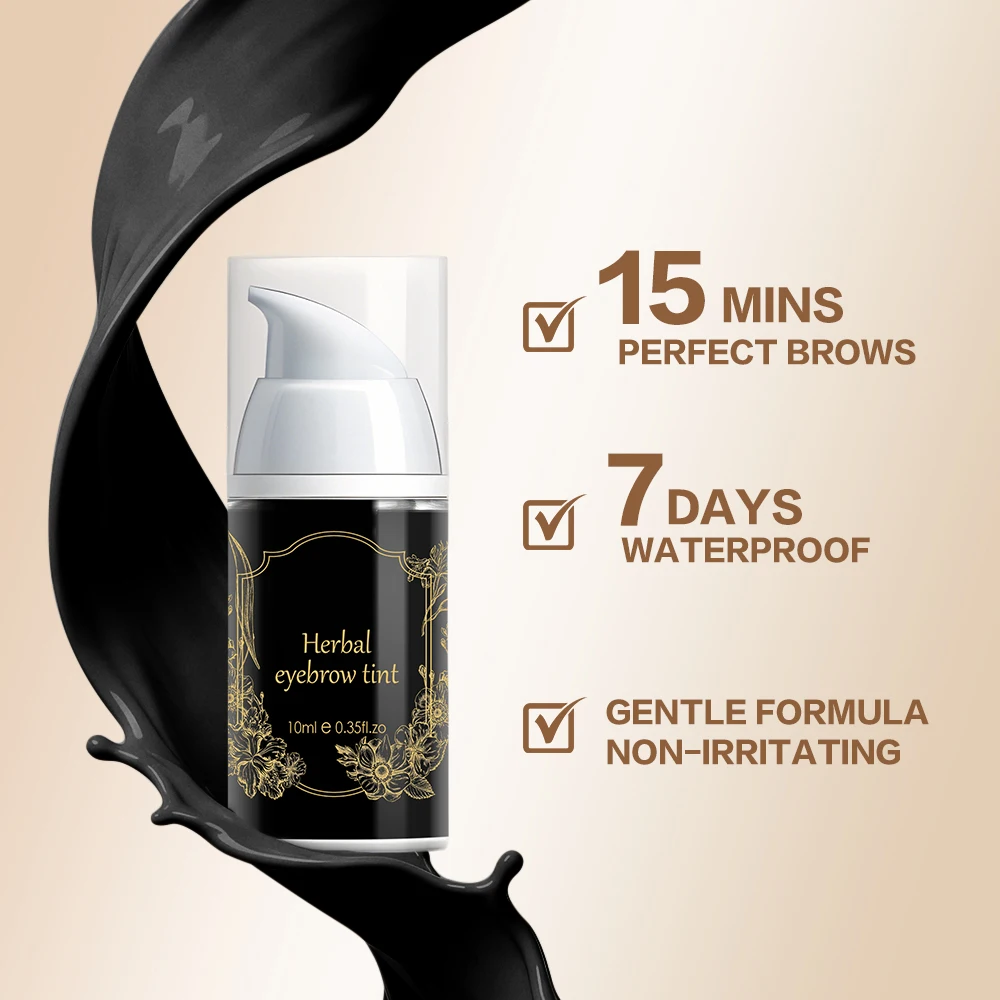 Henna do brwi DIY w domu, czarno-brązowy, naturalnie wyglądający wzmacniacz brwi, wodoodporny, długotrwały zestaw do farbowania brwi, 6 kolorów