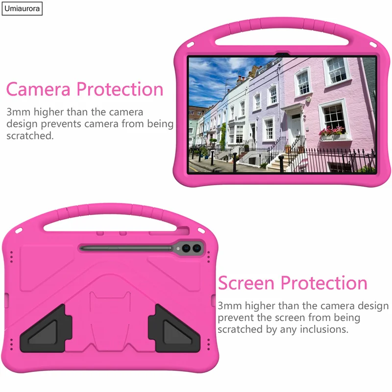 

For Samsung Tab S7 S8+ S9+ S10 FE+ Plus 13.1 inch SM-X620 S11 11" SM-X730 X820 X520 Kids Shockproof EVA Tablet Case Stand Funda