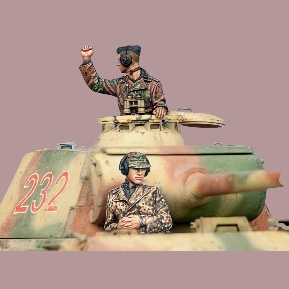 

1/35 resin unpainted model set, military theme, WWII German armored vehicle command group unassembled unpainted GK