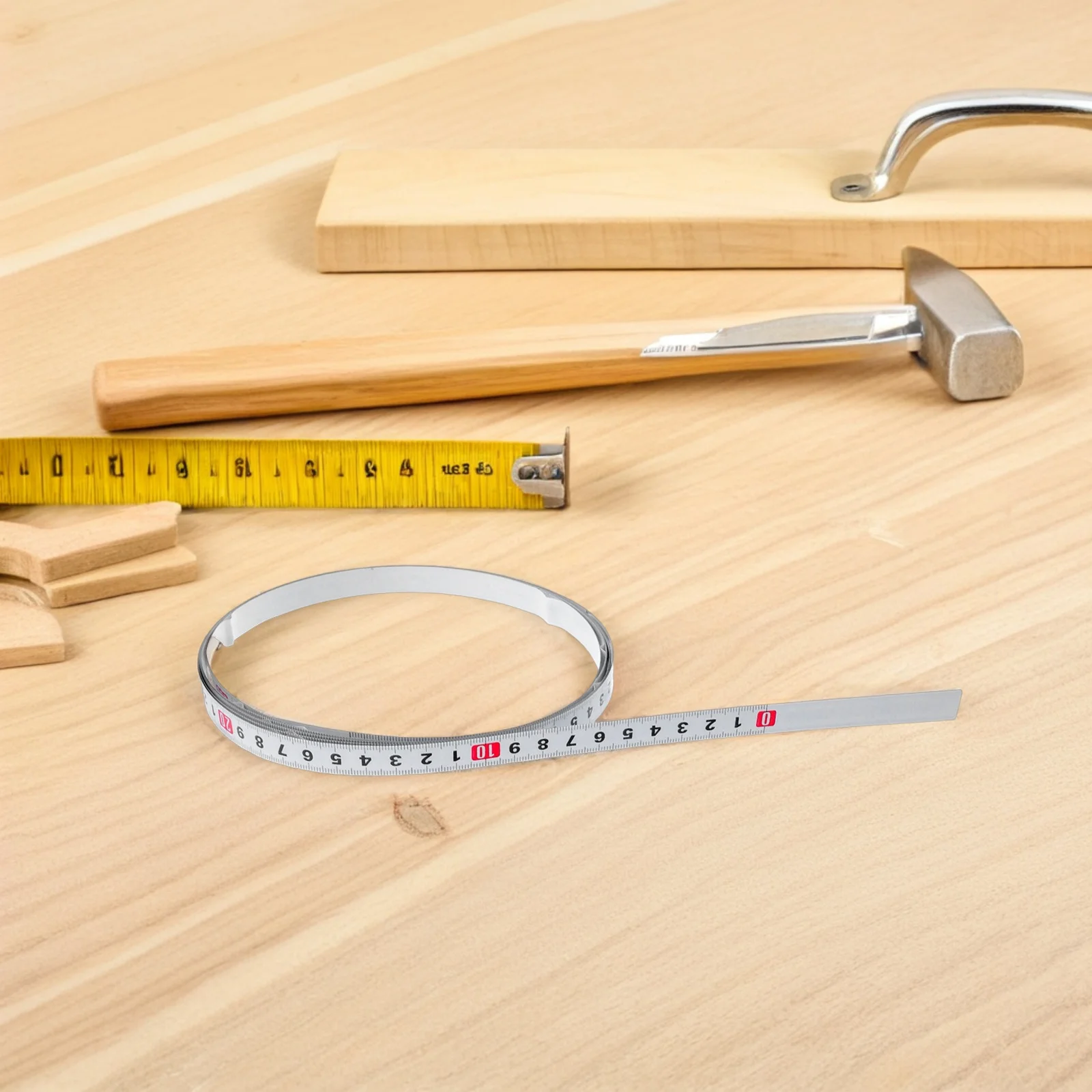 

Adhesive Measuring Tape Carbon Steel Flexible Ruler Stick on Tape Measure for Machinery Desk Metric Scale Ruler