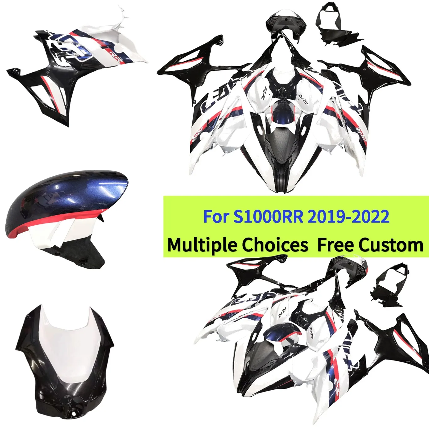 

Комплекты обтекателей для мотоциклов BMW S1000RR 2019-2022 годов выпуска, запчасти для мотоциклов, корпусные детали из АБС-пластика, изготовленные методом литья под давлением