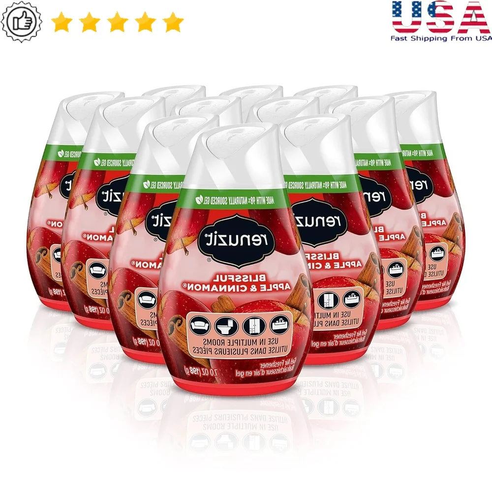 

Регулируемый гелевый освежитель воздуха Apple Cinnamon, твердый, долговечный, устранитель запаха, конус, упаковка из 12 штук, контроль ароматизатора, домашнее использование в автомобиле