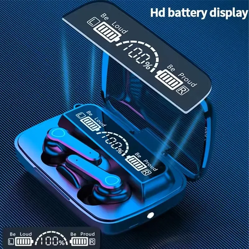 الأصلي M19 سماعة رأس بخاصية البلوتوث اللاسلكية في الأذن الرياضة ذكي اللمس Led عرض مرآة مستودع شحن الكنز سماعة #2